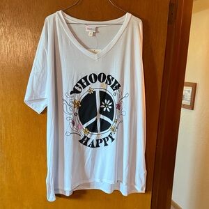 LuLaRoe Lisa White 'Choose Happy' Short Sleeve Tee